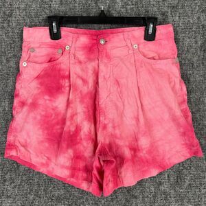 R13 Damon Womens 29 Pink Fuchsia Corduroy Pleated High Waist Mom Shorts Italy